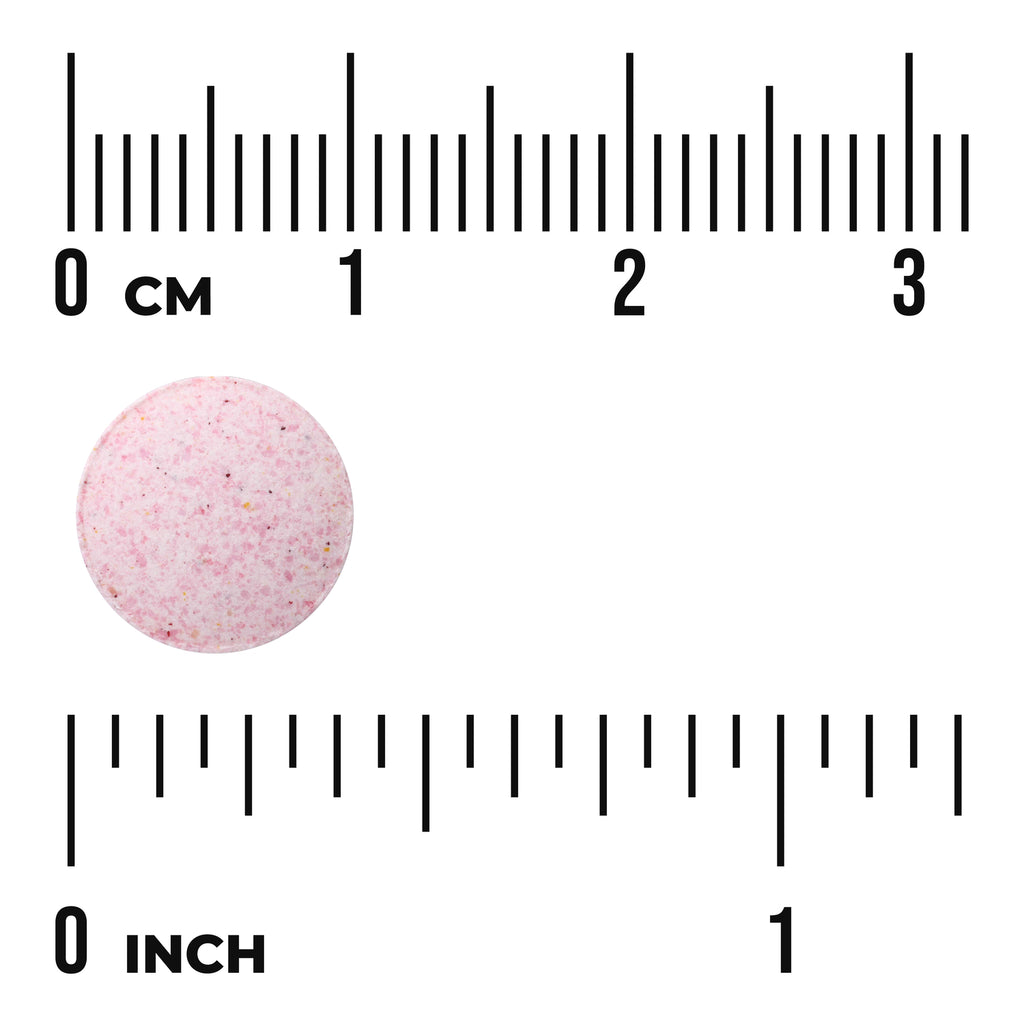 SW747 | Round pink tablet with ruler scale in cm and inches - Thumbnail