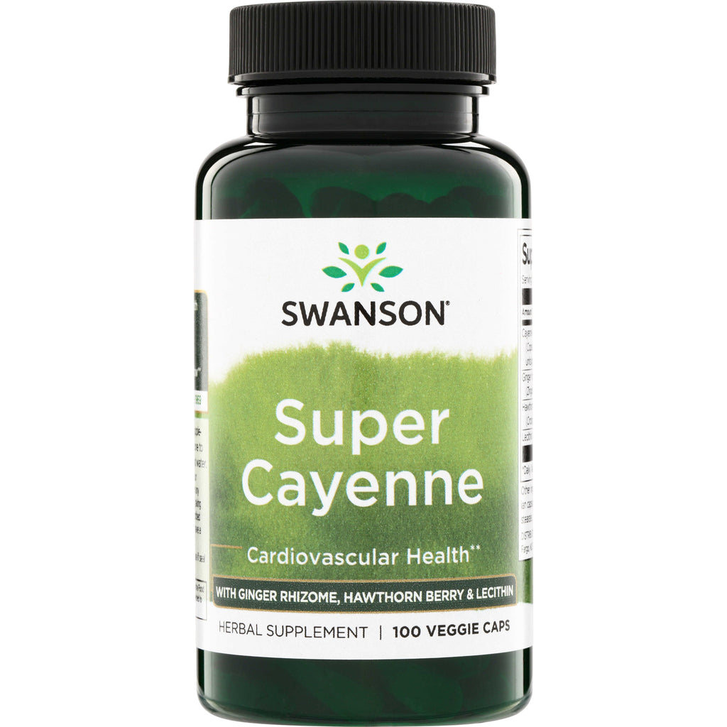 SW1738 | Swanson Super Cayenne Cardiovascular Health herbal supplement, 100 veggie caps - Thumbnail