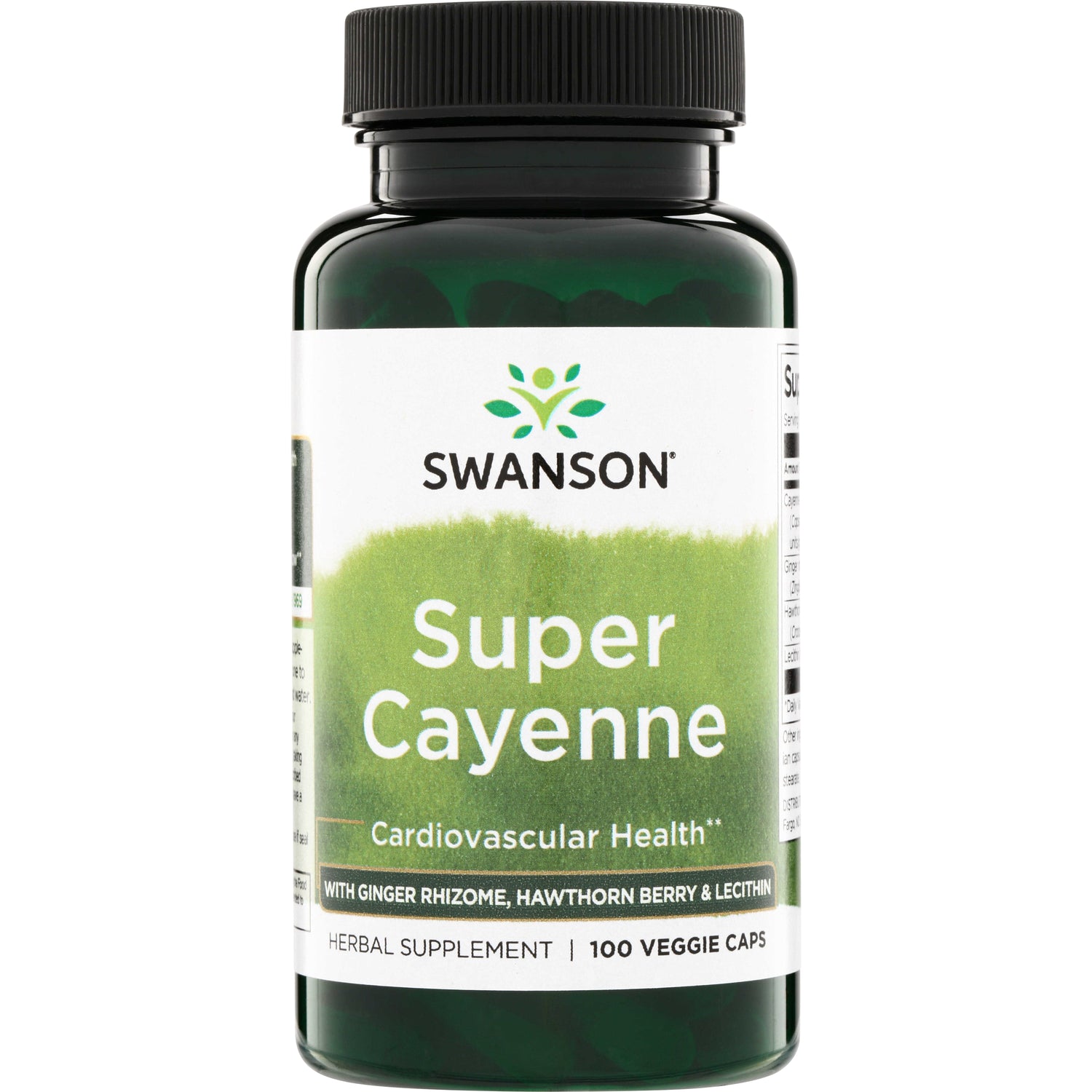 SW1738 | Swanson Super Cayenne Cardiovascular Health herbal supplement, 100 veggie caps