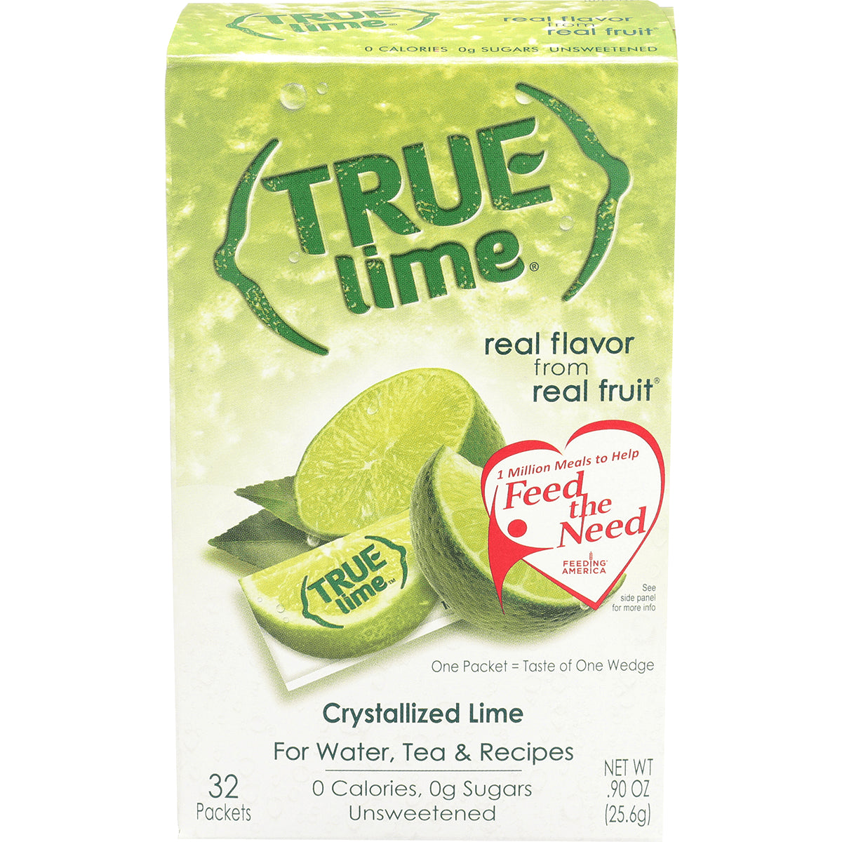 TCT001 | True Lime crystallized lime packets box, 32 count, 0 calories, unsweetened