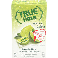 TCT001 | True Lime crystallized lime packets box, 32 count, 0 calories, unsweetened