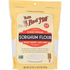 BOB428 | Bob's Red Mill stone ground sorghum flour pouch labeled whole grain non GMO