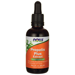 NWF991 | Amber dropper bottle labeled NOW Propolis Plus Extract herbal supplement 2 fl oz