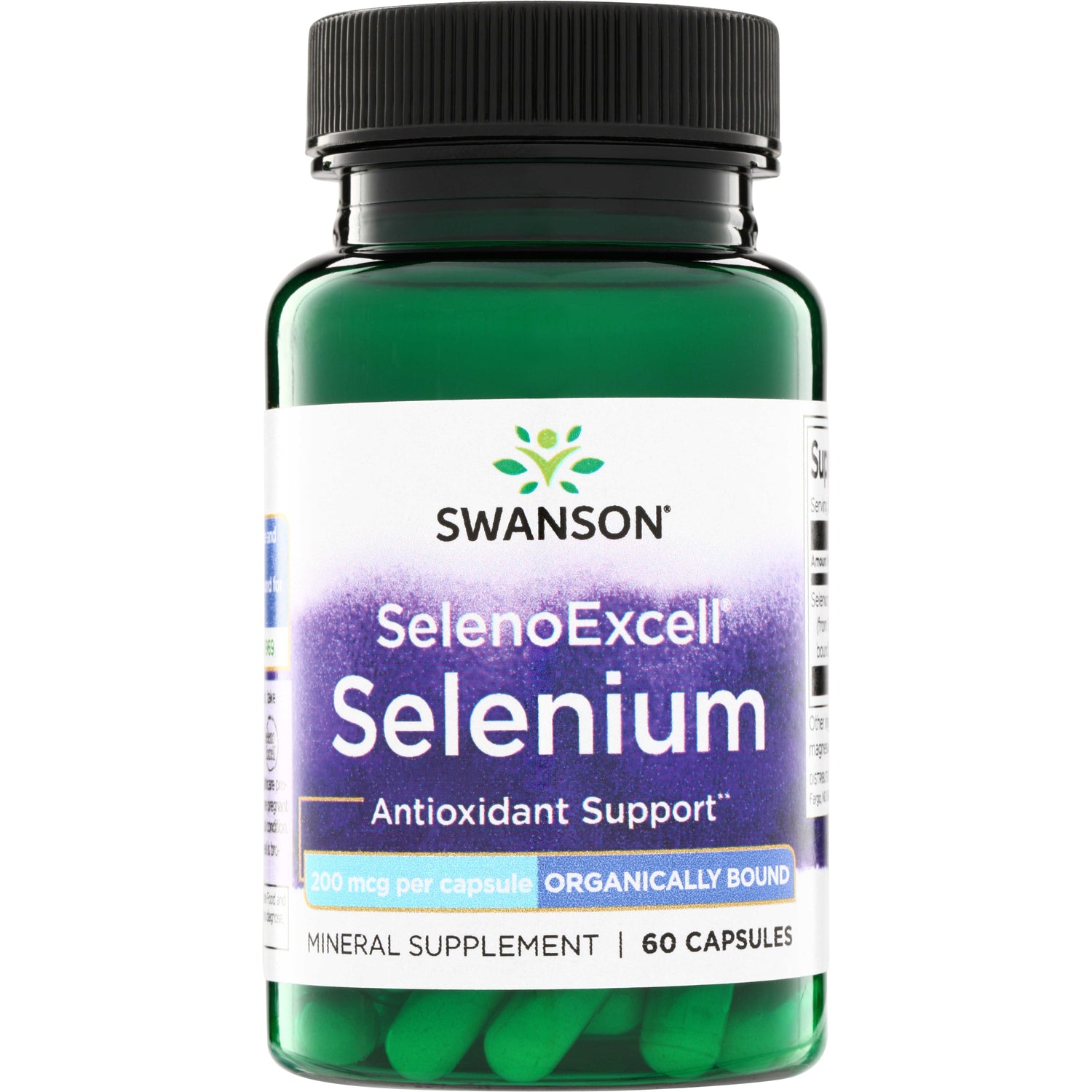 SWU086 | Swanson SelenoExcell Selenium supplement, Antioxidant Support, 200 mcg per capsule, 60 capsules, organically bound