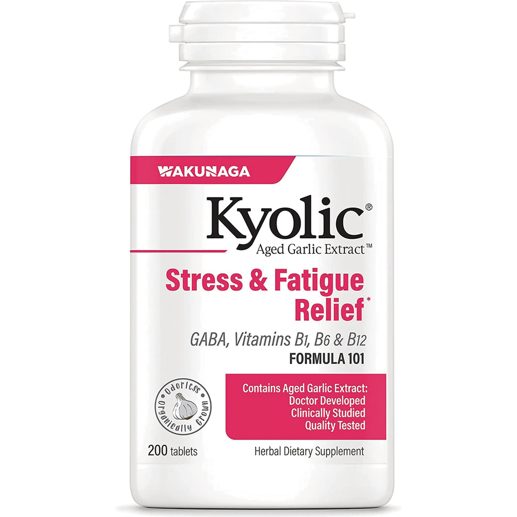 KY117 | Kyolic Aged Garlic Extract Stress & Fatigue Relief supplement bottle, 200 tablets - Thumbnail