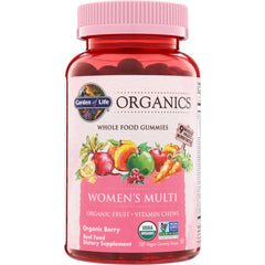 GLF239 | Garden of Life Organics Womens Multi organic fruit + vitamin chews, Organic Berry, 120 vegan gummy drops