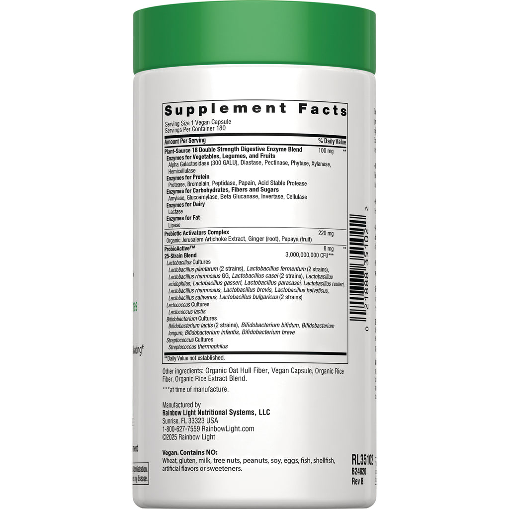 RBL179 | Back of white supplement bottle showing Supplement Facts panel, ingredient list and barcode - Thumbnail