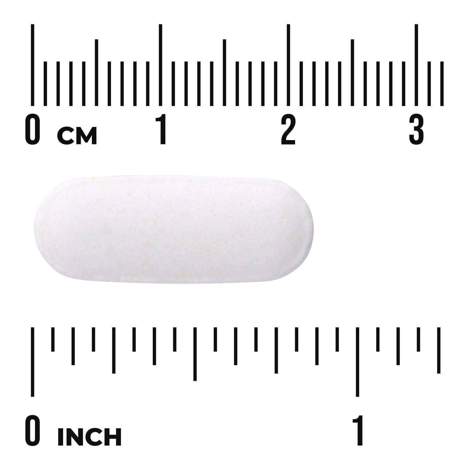 SW731 | White oblong tablet with size shown against cm and inch rulers