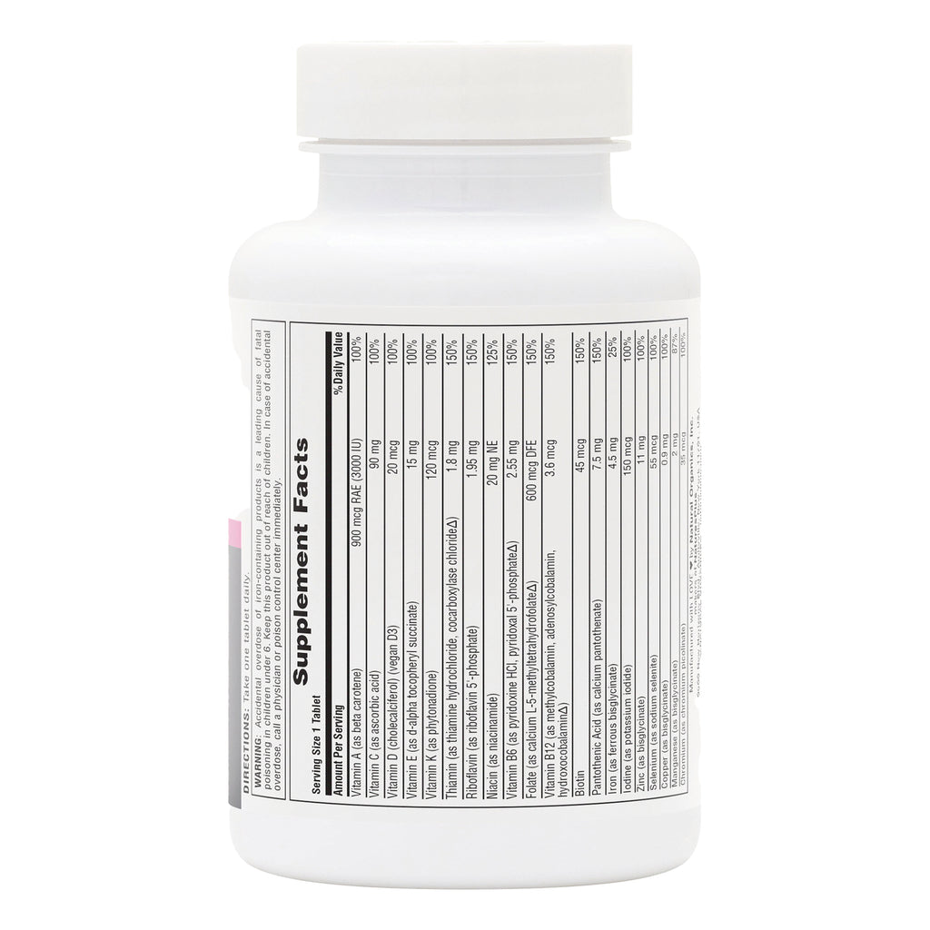 NTP352 | White supplement bottle back showing Supplement Facts panel and nutrition facts table - Thumbnail