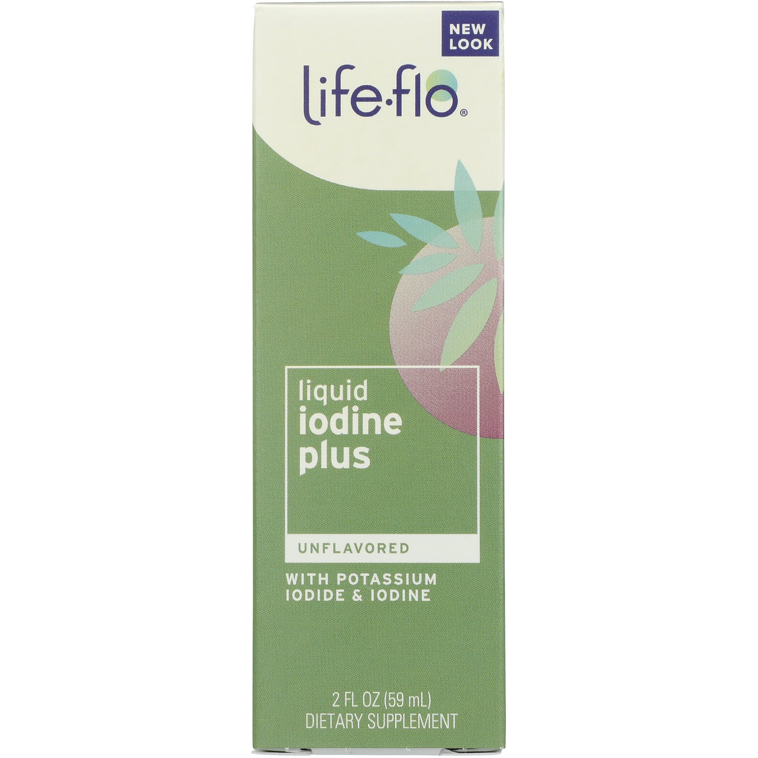 LFH023 | Life-flo Liquid Iodine Plus unflavored 2 fl oz supplement box with potassium iodide & iodine