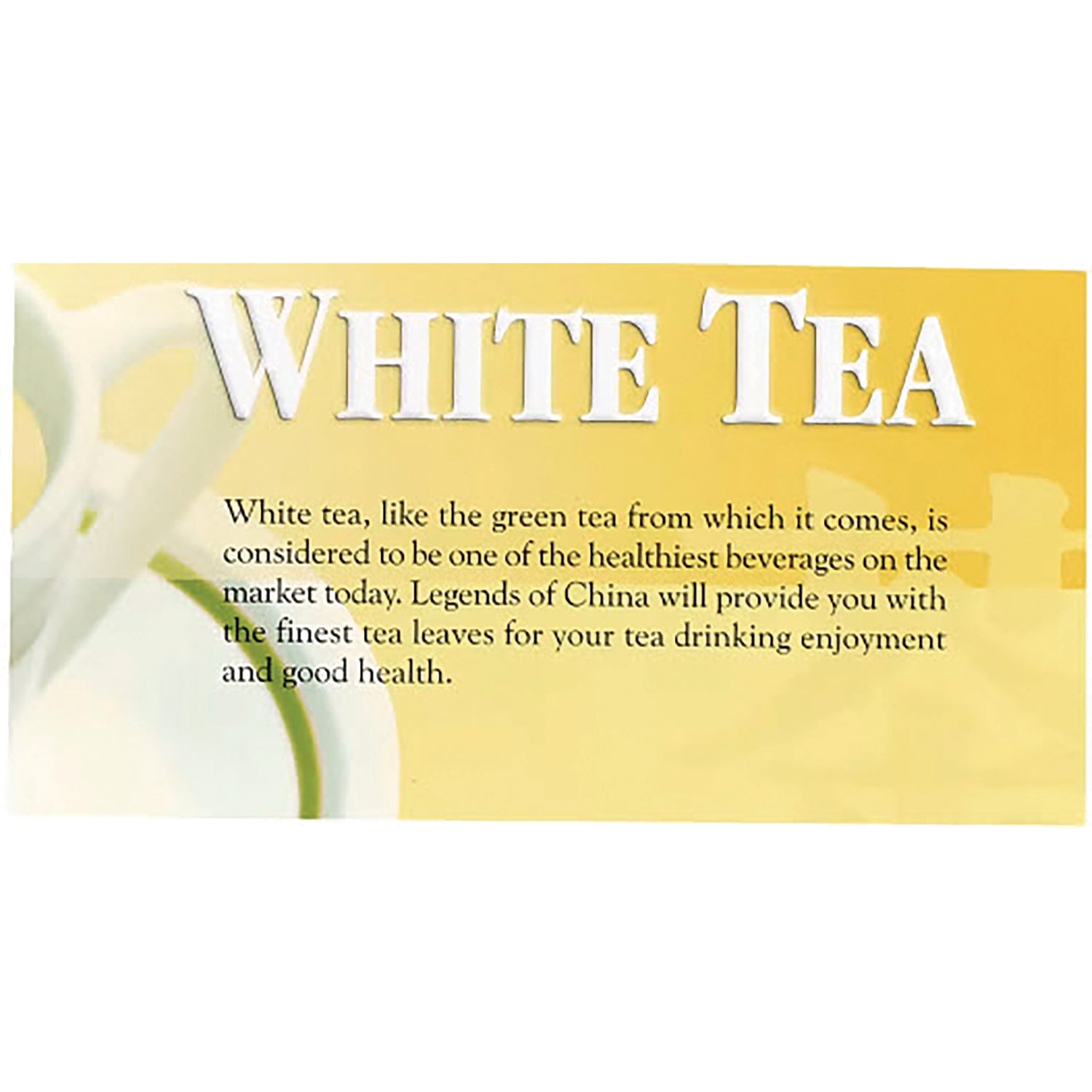 UL018 | Back panel text: WHITE TEA with product description about health benefits