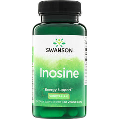SW1379 | Swanson Inosine supplement bottle front, Energy Support, Vegetarian, 60 veggie caps
