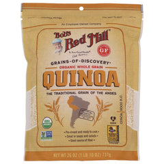 BOB277 | Bob's Red Mill organic whole grain quinoa front packaging, 26 oz bag