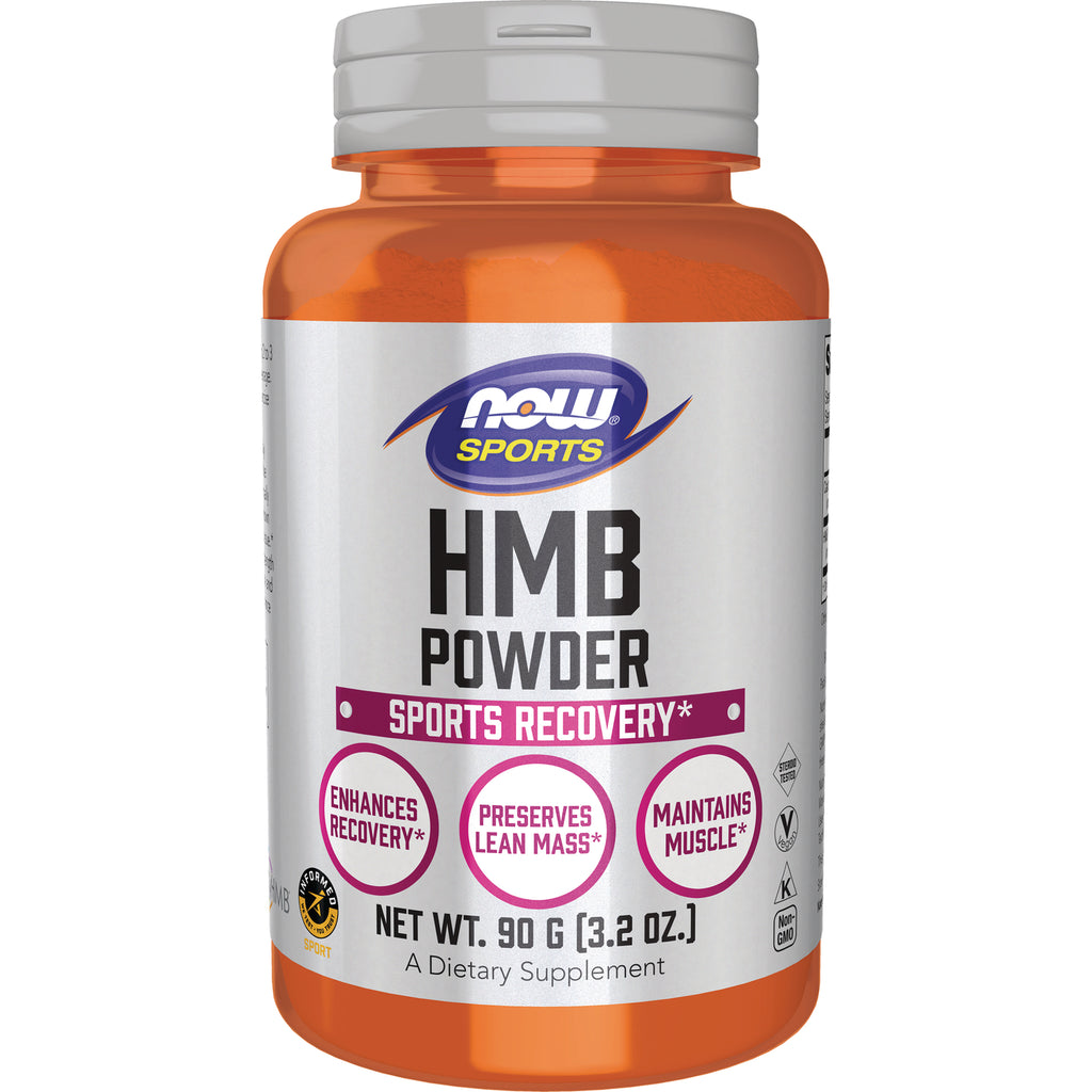 NWF1295 | NOW Sports HMB Powder supplement bottle front label reading Sports Recovery, Net Wt 90 g (3.2 oz) - Thumbnail