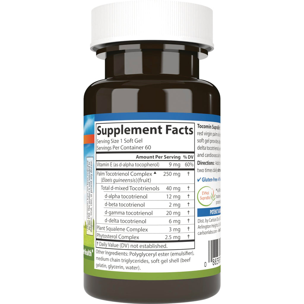 CSN242 | Supplement facts label on back of brown supplement bottle showing serving size and ingredient amounts - Thumbnail