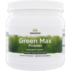 SWR091 | Swanson Green Max Powder with Antioxidant Support, nutrient dense green food, 9.21 oz