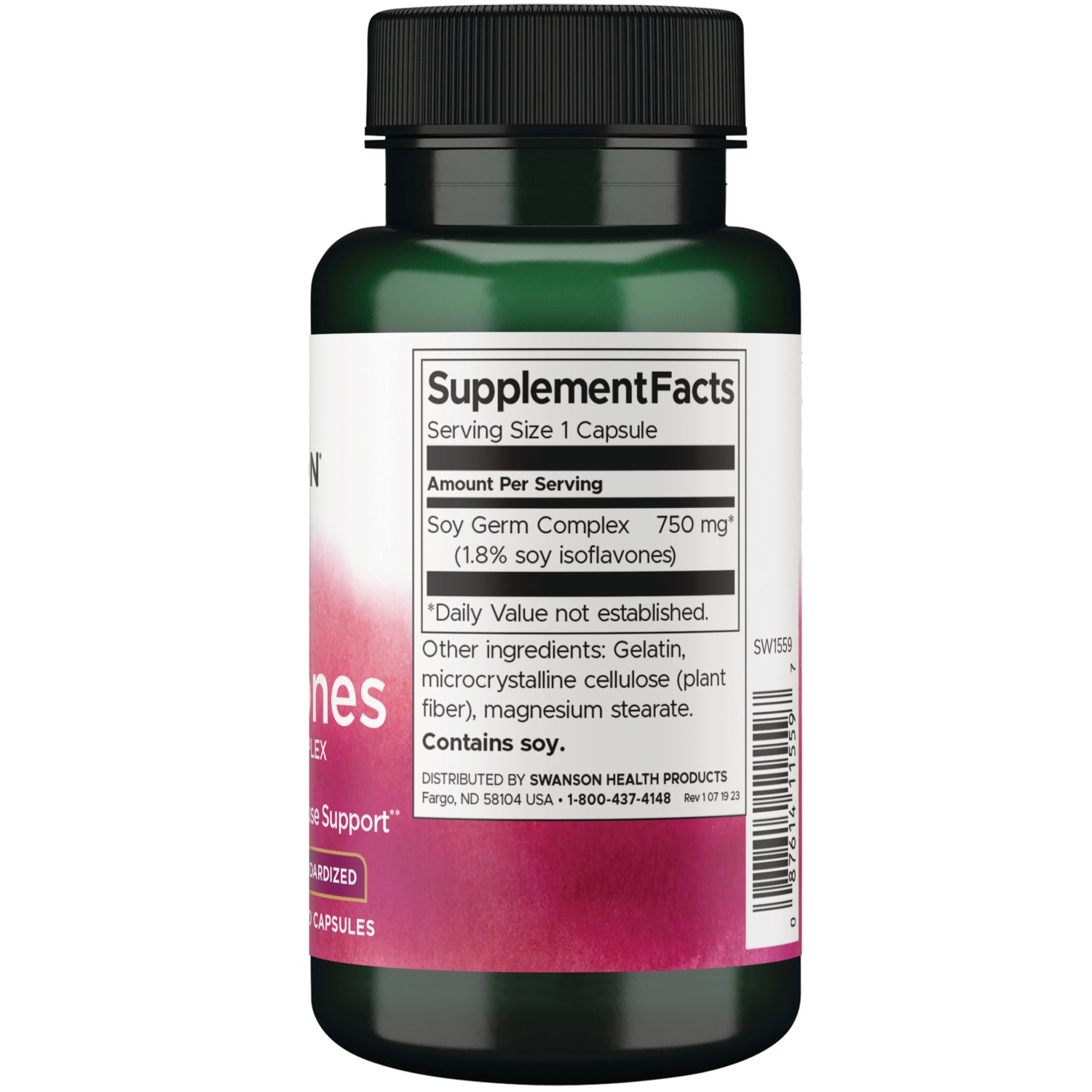 SW1559 | Back label with Supplement Facts