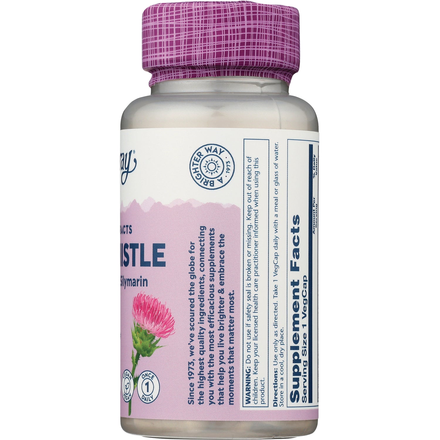 SLR202 | Back label with Supplement Facts panel and directions on bottle