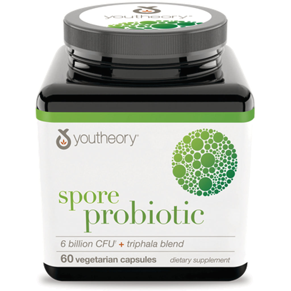 YOU018 | Youtheory Spore Probiotic, 6 billion CFU + triphala blend, 60 vegetarian capsules bottle - Thumbnail