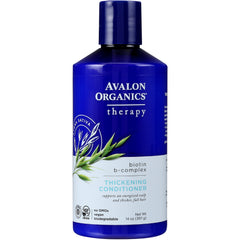 AVL015 | Avalon Organics Therapy biotin b-complex thickening conditioner front view blue bottle