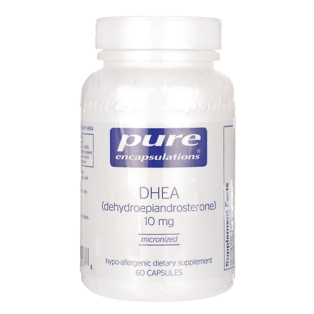 PRN018 | Pure Encapsulations DHEA 10 mg supplement bottle, micronized, 60 capsules - Thumbnail