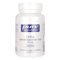 PRN018 | Pure Encapsulations DHEA 10 mg supplement bottle, micronized, 60 capsules