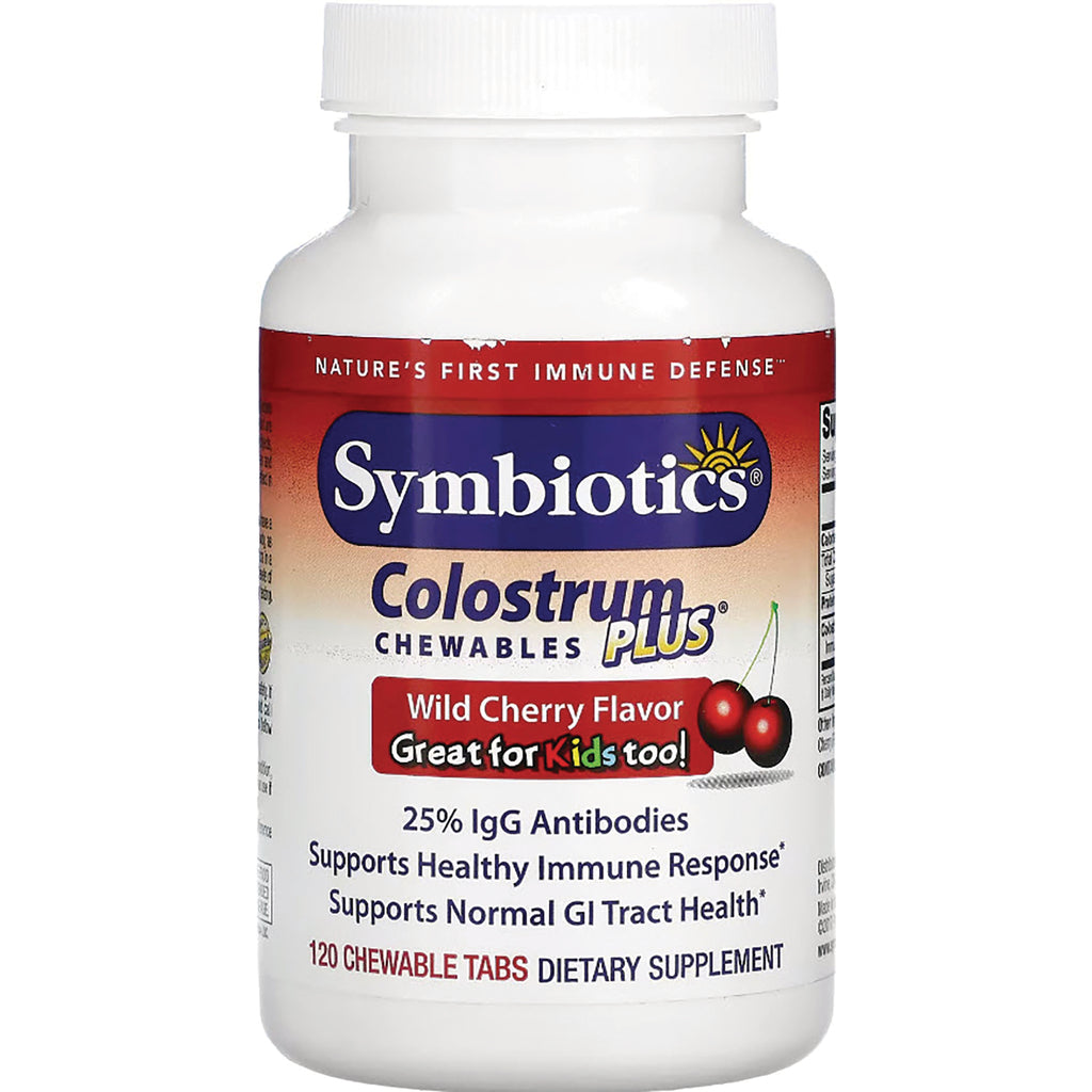 SY016 | Symbiotics Colostrum Plus Chewables, Wild Cherry Flavor, 120 chewable tabs dietary supplement - Thumbnail