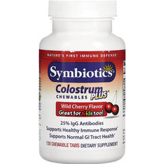 SY016 | Symbiotics Colostrum Plus Chewables, Wild Cherry Flavor, 120 chewable tabs dietary supplement