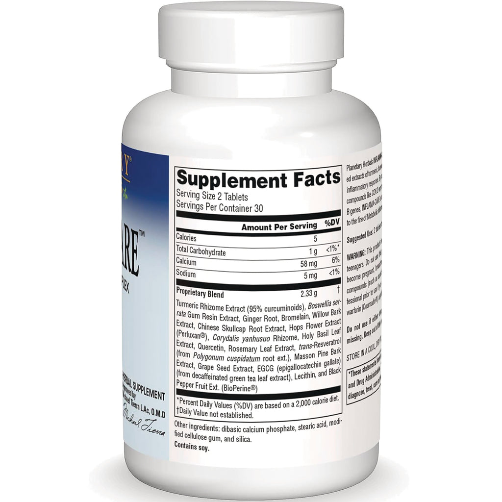 PF207 | Back of white supplement bottle showing Supplement Facts panel and ingredients label - Thumbnail