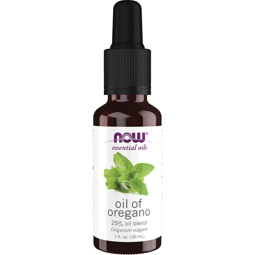 NWF498 | NOW essential oils oil of oregano 25% oil blend 1 fl oz brown dropper bottle - Thumbnail