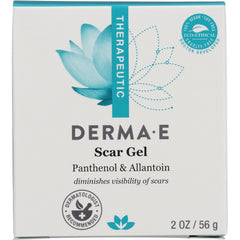 DE002 | DERMA E Scar Gel box labeled Panthenol & Allantoin, diminishes visibility of scars, 2 OZ / 56 g