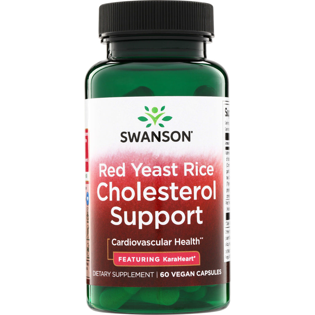 SW1917 | Swanson Red Yeast Rice Cholesterol Support, Cardiovascular Health; featuring KaraHeart; 60 vegan capsules - Thumbnail
