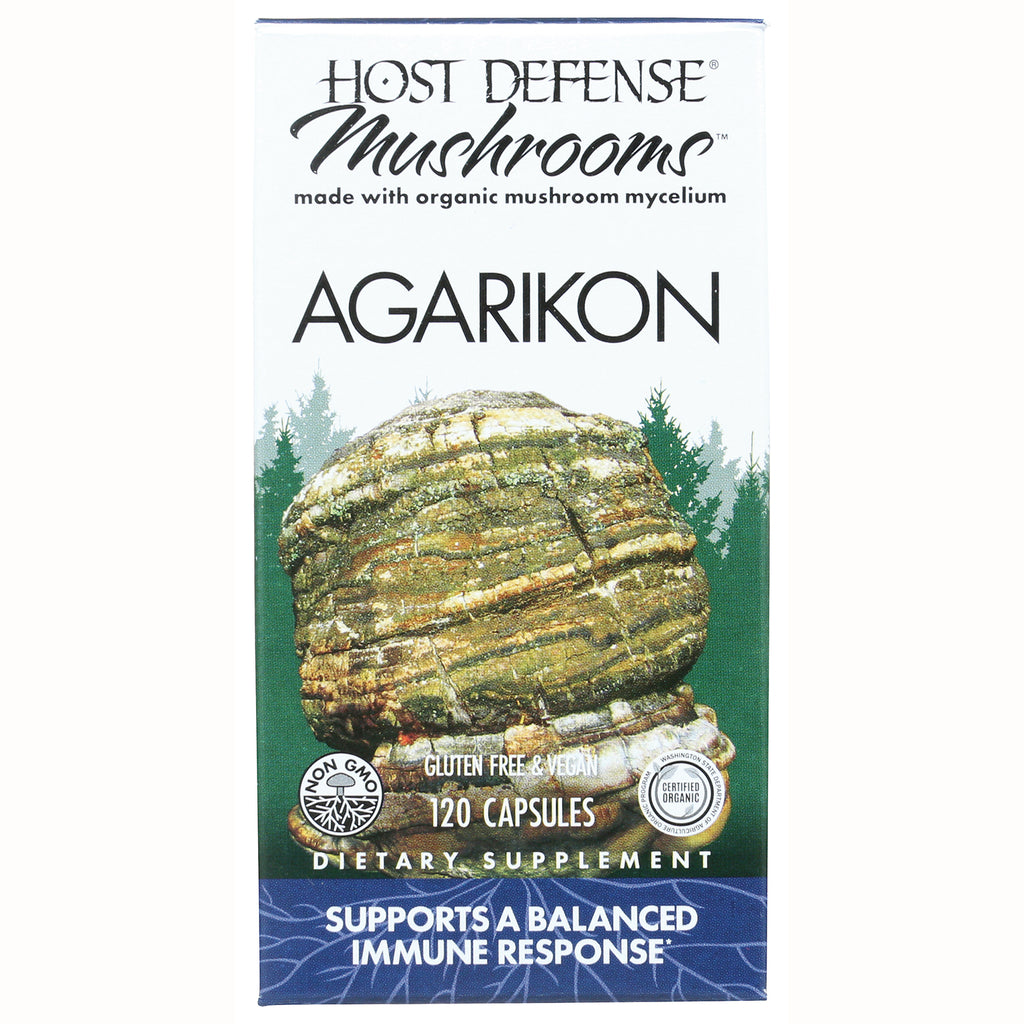 FUN041 | Host Defense Mushrooms Agarikon supplement box, 120 capsules, gluten free and vegan, supports a balanced immune response - Thumbnail