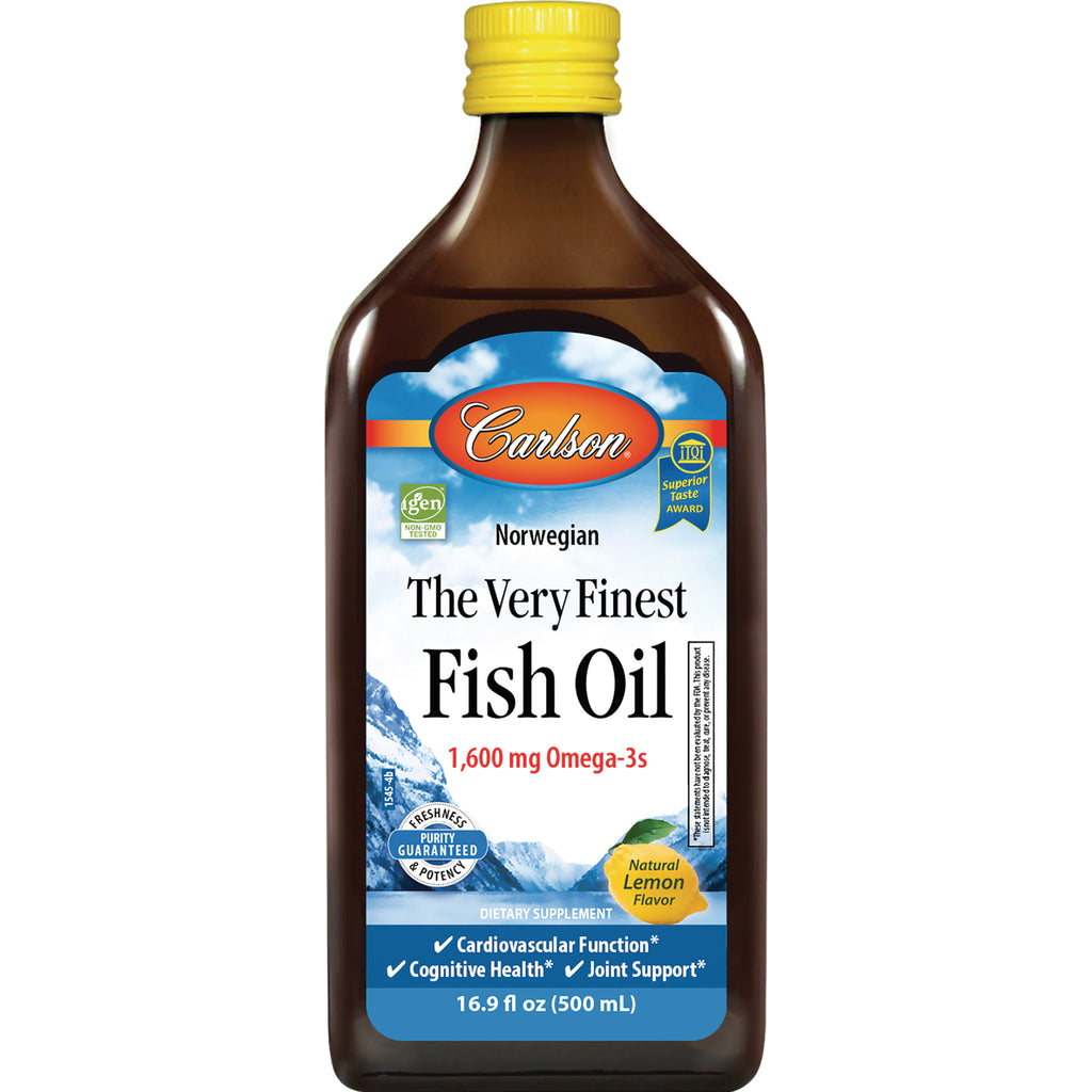 CSN005 | Carlson Norwegian The Very Finest Fish Oil 1,600 mg Omega-3s natural lemon flavor 16.9 fl oz - Thumbnail