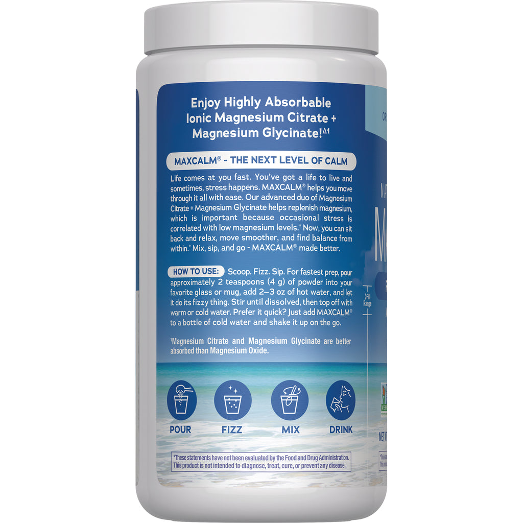 NVT001 | back label of white supplement tub with usage directions and icons labeled POUR FIZZ MIX DRINK - Thumbnail