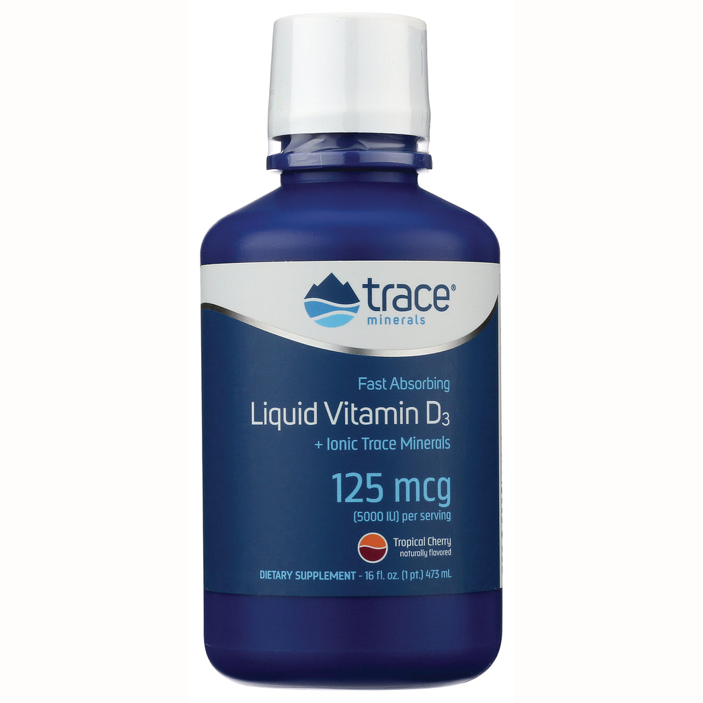 TM015 | Trace Minerals Liquid Vitamin D3, 125 mcg, Tropical Cherry, 16 fl oz bottle - Thumbnail