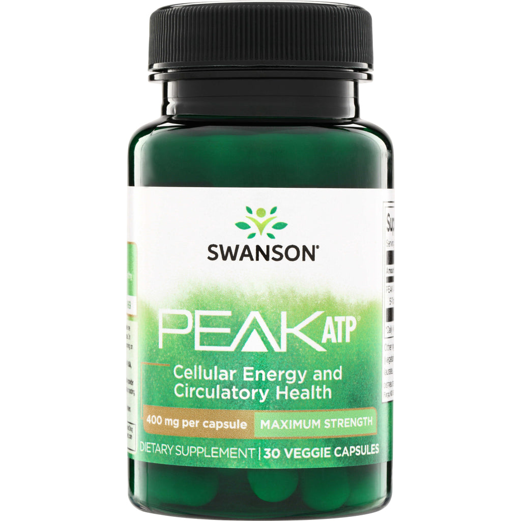 SWU946 | Swanson PEAK ATP, cellular energy and circulatory health, 400 mg per capsule, maximum strength, 30 veggie capsules - Thumbnail