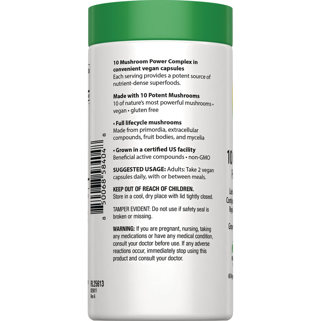 RBL177 | Back label of white supplement bottle showing suggested usage, warnings, barcode, and product claims - Thumbnail
