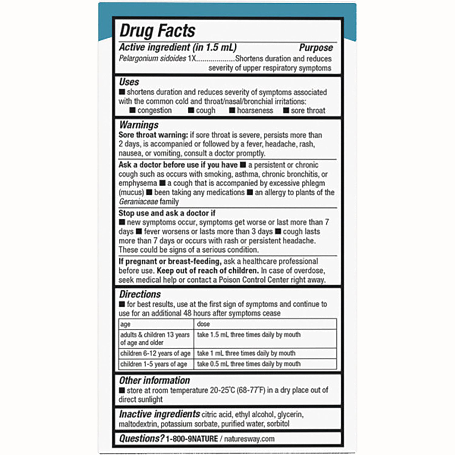 NW746 | Drug Facts panel showing active ingredient, uses, warnings, directions, and inactive ingredients