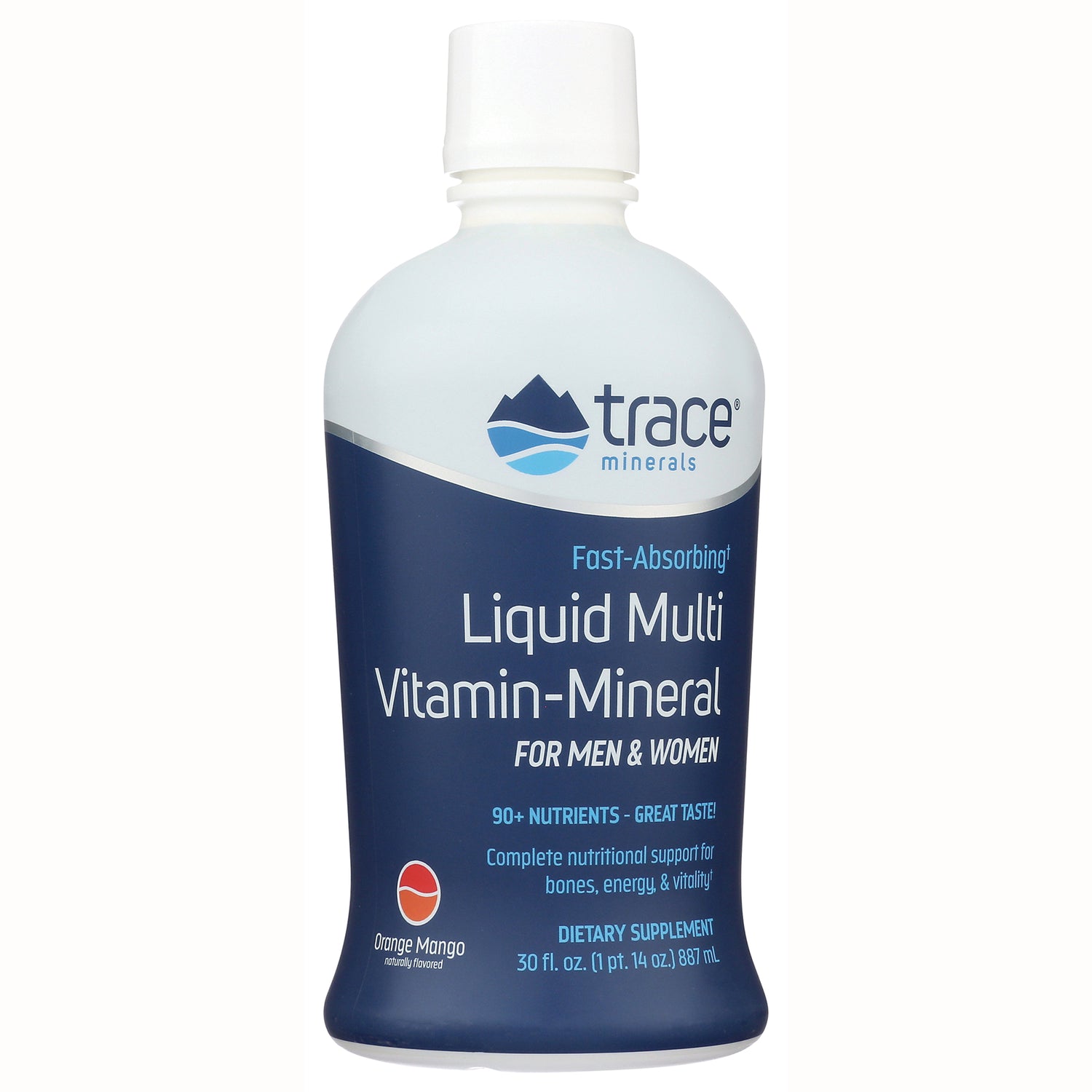 TM024 | Trace Minerals Liquid Multi Vitamin-Mineral, orange mango flavor, 30 fl oz bottle