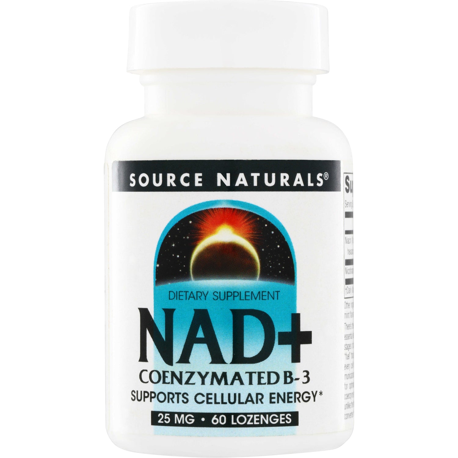 SN285 | Source Naturals NAD+ Coenzymated B-3 dietary supplement, 25 mg, 60 lozenges
