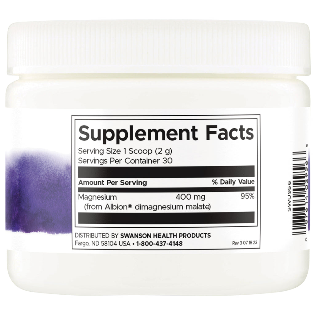 SWU956 | Back label with supplement facts and serving information - Thumbnail