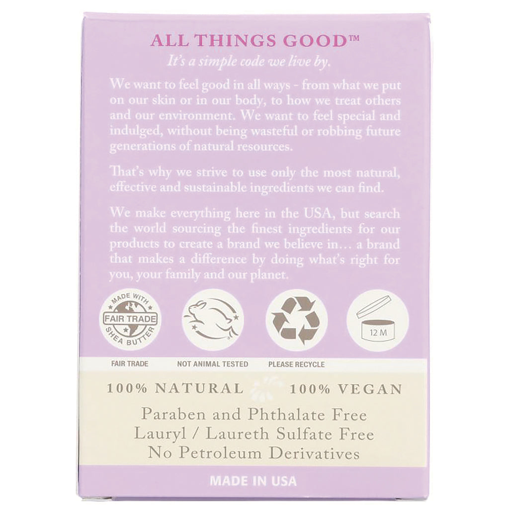 DRW018 | Back of pink product box showing brand message, ingredient claims and icons for fair trade, not animal tested, recycle, 12M - Thumbnail