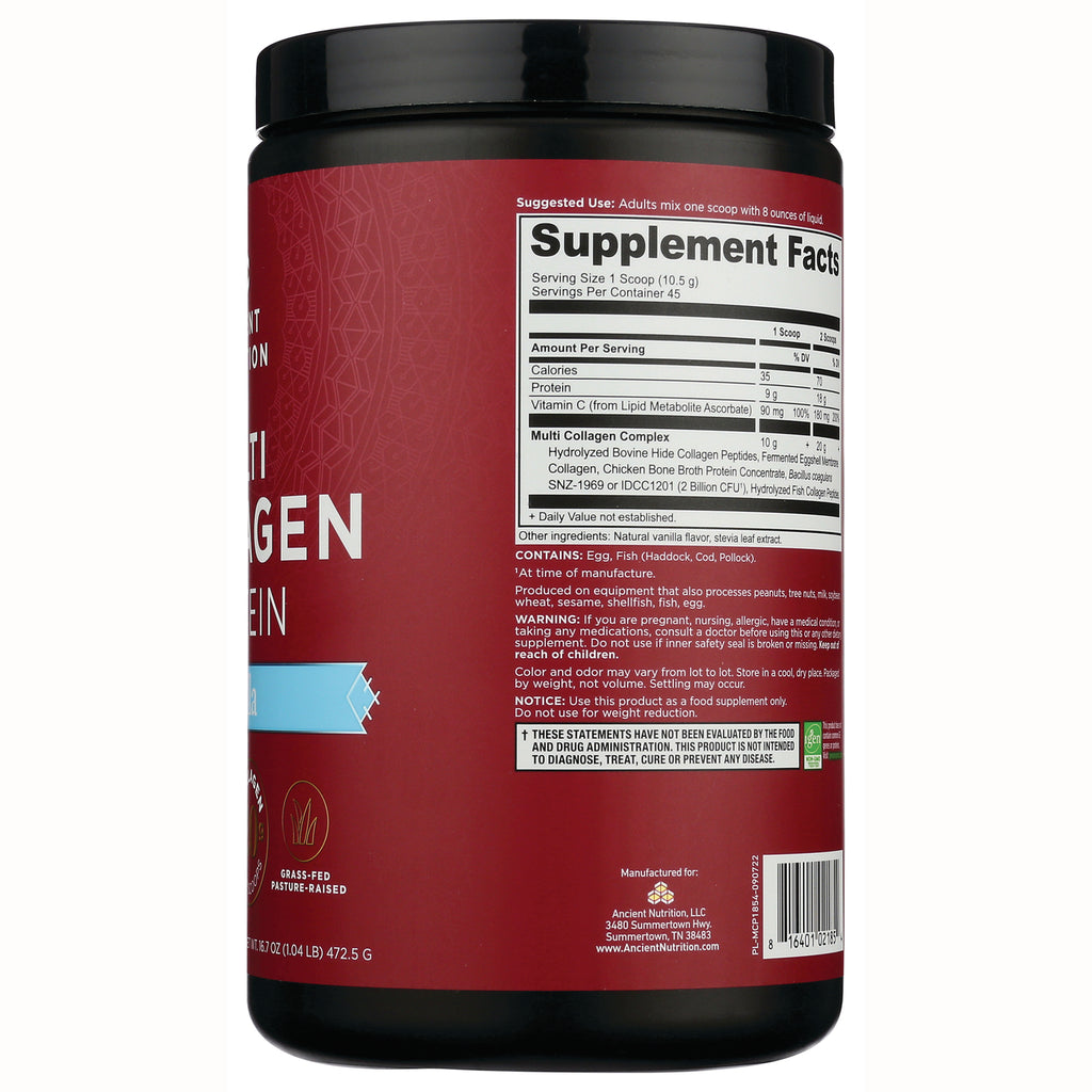 ATN025 | Back of red supplement container showing Supplement Facts panel, ingredients and warnings - Thumbnail