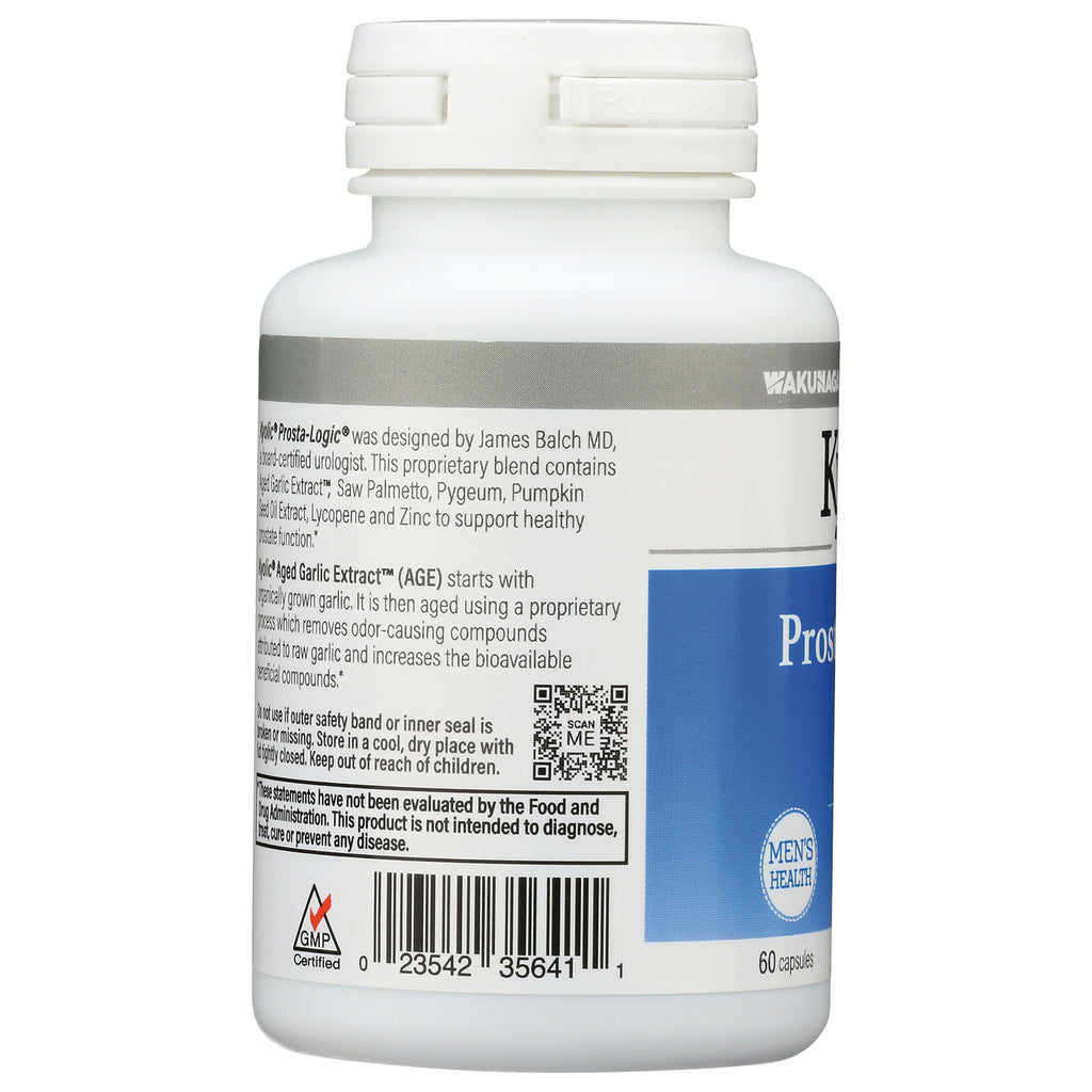 KY062 | back label showing ingredient text, barcode, QR code and men's health badge on white supplement bottle - Thumbnail