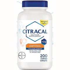 CCL006 | Citracal petites calcium citrate supplement bottle labeled +D3 and 200 coated caplets