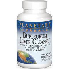 PF042 | Planetary Herbals Bupleurum Liver Cleanse bottle labeled 545 MG  150 TABLETS, white bottle with blue label
