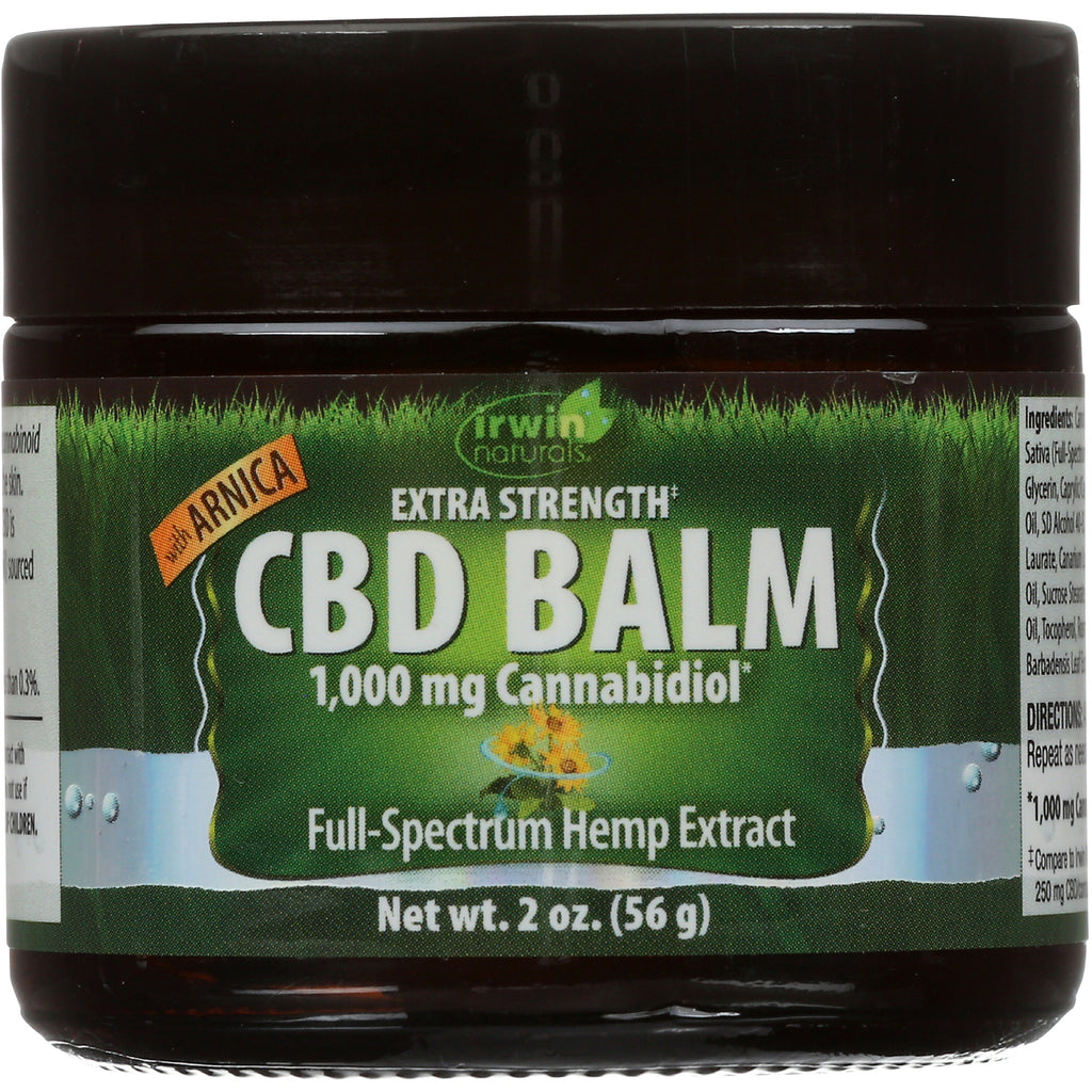 IR183 | Extra Strength CBD BALM 1,000 mg Cannabidiol full-spectrum hemp extract jar with Arnica, Net wt 2 oz - Thumbnail