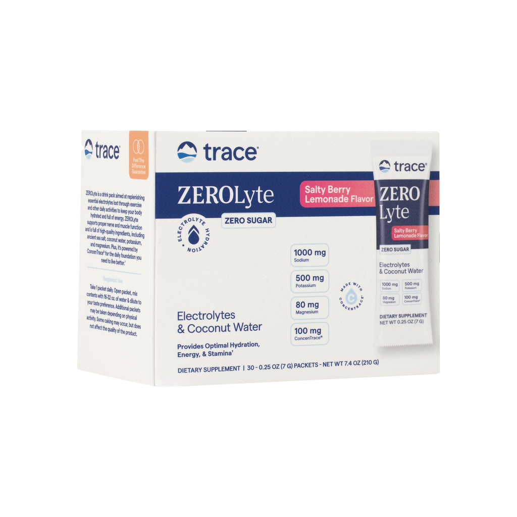 TM159 | Trace ZEROlyte Salty Berry Lemonade electrolyte drink mix packets, zero sugar, 30 count box - Thumbnail