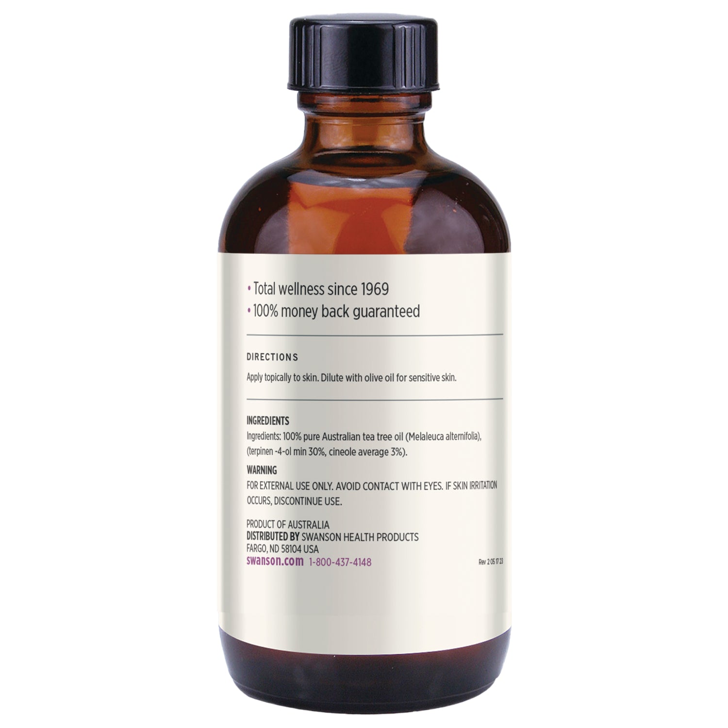 SWU673 | Back label: Ingredients 100% pure Australian tea tree oil